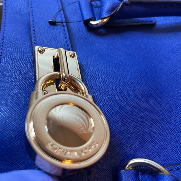 Michael Kors blue Hamilton style bag, EUC - Picture 4 of 15